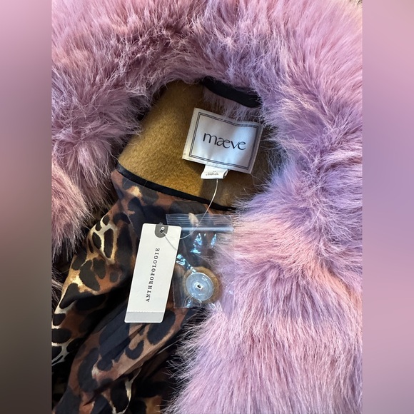 Anthropologie Pink and Brown Cape Coat - Picture 3 of 4